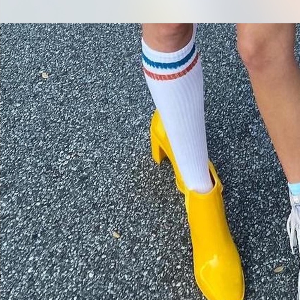 Ladies’ Yellow Heeled Rain Boots